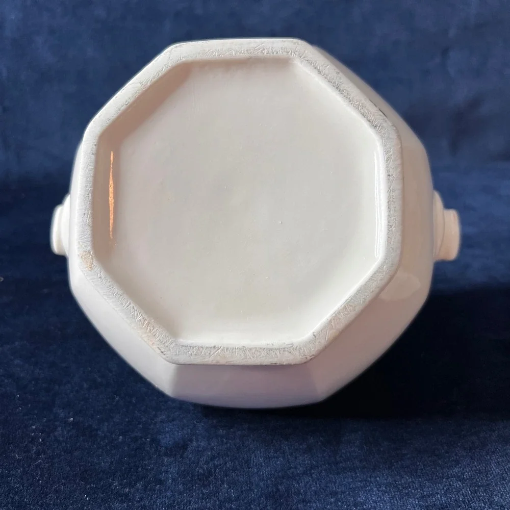 Vintage White Octagonal Gravy Tureen